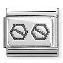 330102/62 NEW Classic Sterling Silver Double Hexagonal Screw Link