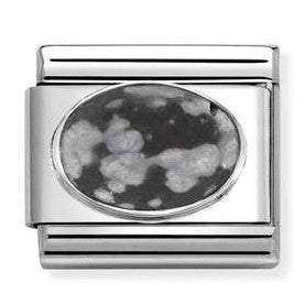 330510/44 NEW Classic Sterling Silver OBSIDIAN Hard Stone Link