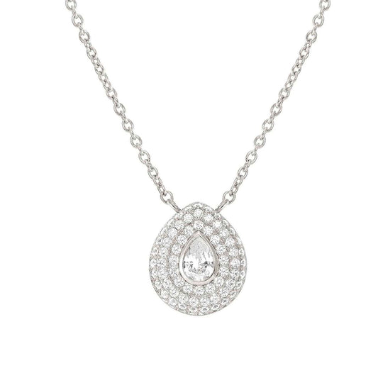 240406/015 DOMINA necklace in 925 sterling silver and cubic zirconia pavé Drop