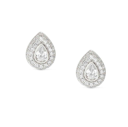 DOMINA earrings in 925 sterling silver and cubic zirconia pavé Drop 240407/015