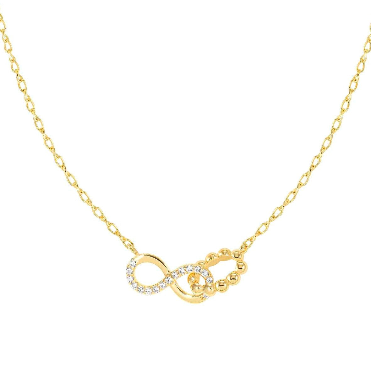 LOVECLOUD necklace in 925 sterling silver and cz Infinity Yellow Gold