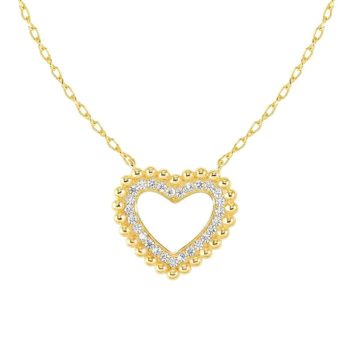 240504/008 LOVECLOUD YGP Necklace with CZ Set Heart
