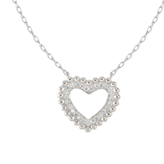 240504/009 LOVECLOUD Sterling Silver Necklace with CZ Set Heart