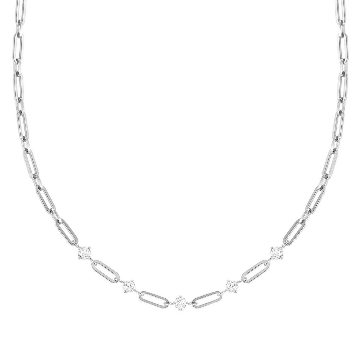 029401/001 CHAINSOFSTYLE Stainless Steel and CZ Necklace