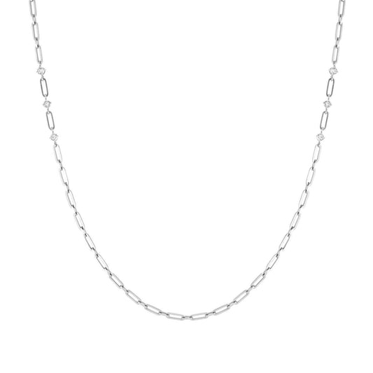 029402/001 CHAINSOFSTYLE Stainless Steel & CZ LONG Necklace