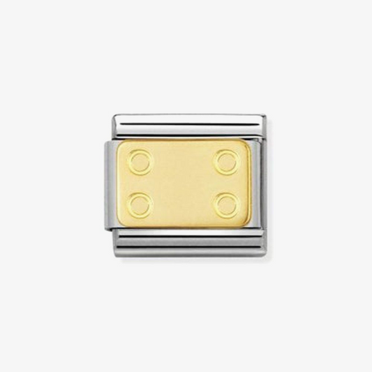 030153/17D Classic ENGRAVED signs S/Steel with 18K YG round detail