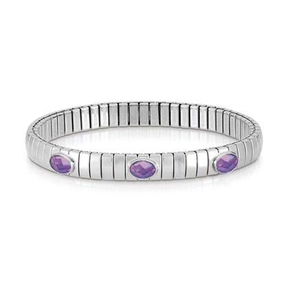 043470/001 XTE,S/steel,silver,FACETED stones bracelet PURPLE