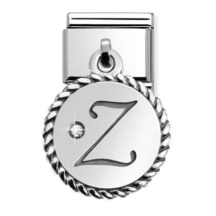 331809/26D Composable Classic LETTERS in stainless steel and silver CHARMS 925 oxy. (26_Z)