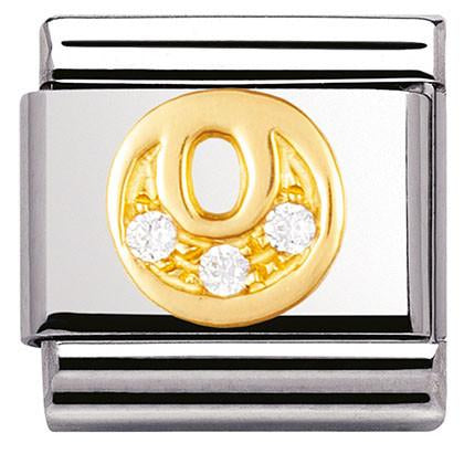 030301/15 Classic LETTERS,S/steel,18k gold CZ O