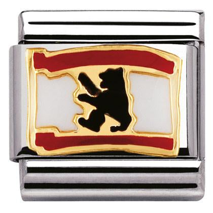COMPOSABLE Classic GERMANY RELIEF in stainless steel with enamel and 18k gold (08_Berlin symbol)