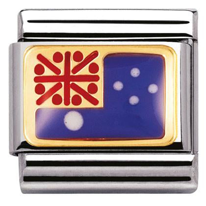 030238/01 Classic OCEANIA FLAG,S/steel,enamel,18k gold  AUSTRALIA
