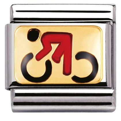 030287/04 Classic Sport Steel red enamel cyclist