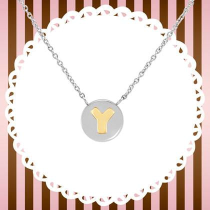 MYBONBONS necklace in st. steel and gold LETTERS (025_Y)