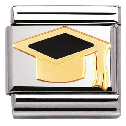 030223/08 Classic S/steel,enamel,18k Black graduate hat