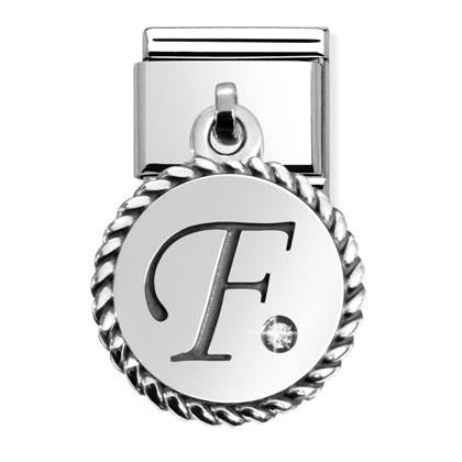 331809/06D Composable Classic LETTERS in stainless steel and silver CHARMS 925 oxy. (06_F)