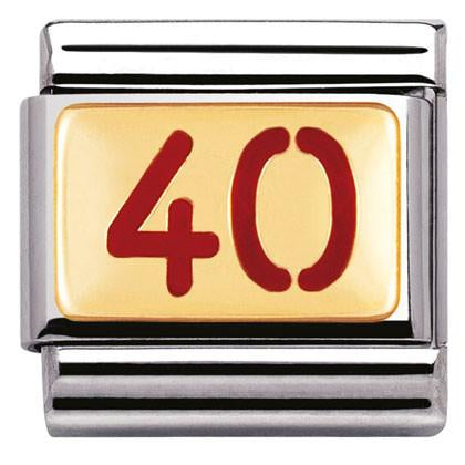 030230/46 Classic number 40,S/steel,enamel,18k gold