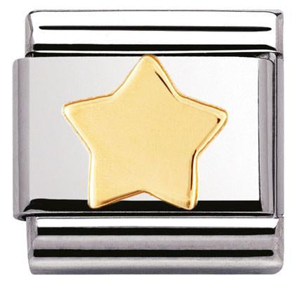 030110/17 Classic Stainless Steel 18k gold Star