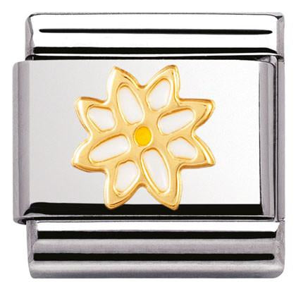 030214/09 Classic S/steel,enamel,18k gold Edelweiss,Edelweiss