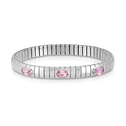 043470/003 Extension XTE stainless steel and sterling silver 3 FACETED stones bracelet (003_PINK)