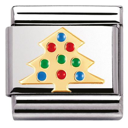 030225/03 Classic S/steel,enamel,18k gold Christmas Tree