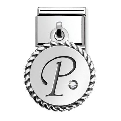 331809/16D Composable Classic LETTERS in stainless steel and silver CHARMS 925 oxy. (16_P)