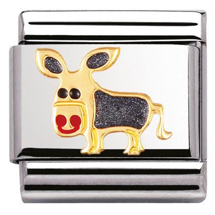 030212/03 Classic S/steel,enamel, 18k gold Donkey