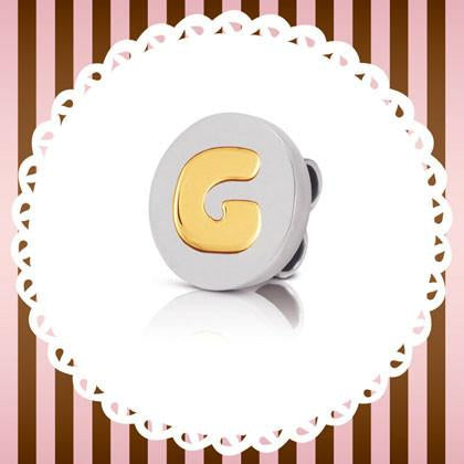 MYBONBONS plate in st. steel with gold LETTERS (007_G)