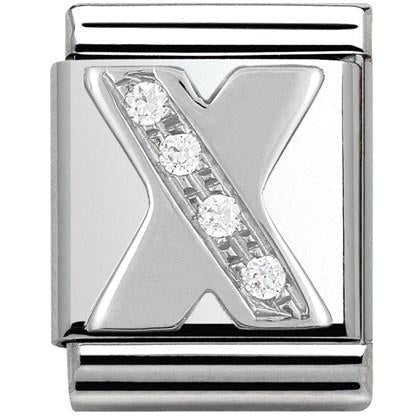 LETTERS  Big stainless steel? sterling silver and Cubic Zirconia (24_X)