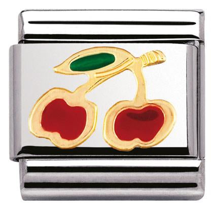 030215/05 Classic,S/Steel,enamel,18k gold Cherry