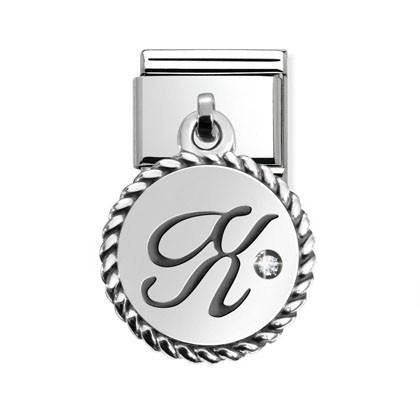 331809/24D Composable Classic LETTERS in stainless steel and silver CHARMS 925 oxy. (24_X)