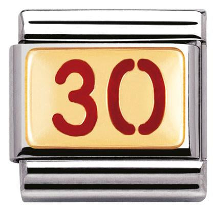 030230/45 Classic number 30,S/steel,enamel,18k gold