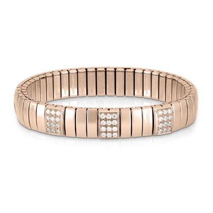 042860/001 Extension Bracelets RG PVD  in steel, sil. 925, CZ and 3 pave (001_WHITE)