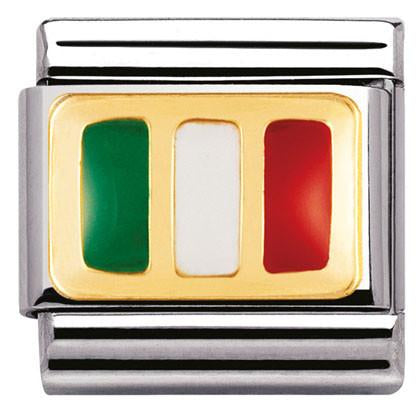 030234/21 Classic FLAG,S/Steel, with enamel and 18k gold ITALY (21_)