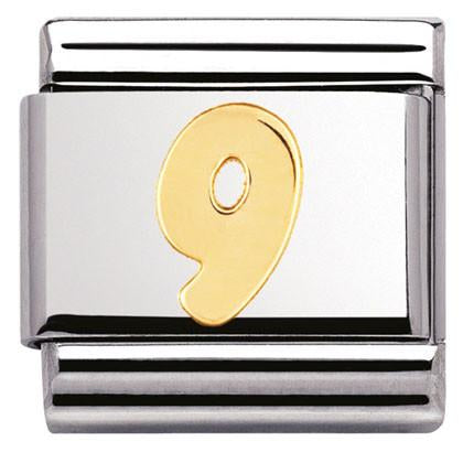 030102/09 Classic NUMBER 9, S/Steel,18k gold