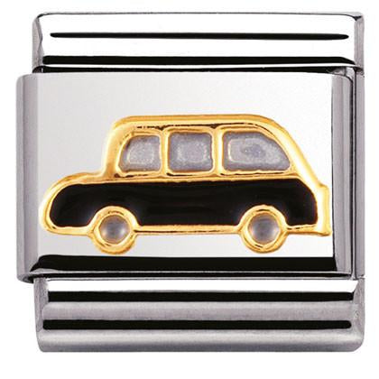 030250/09 Classic U.K stainless steel,enamel,18k gold Black Cab