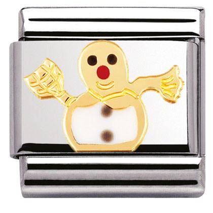 030225/04 Classic,S,steel,enamel,18k gold Snowman