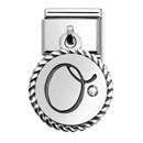 331809/15D Composable Classic LETTERS in stainless steel and silver CHARMS 925 oxy. (15_O)