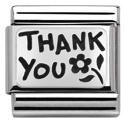 330102/42 Classic PLATES OXIDIZED steel  silver 925 THANK YOU
