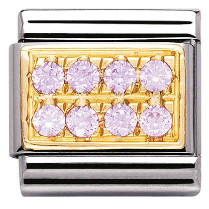 030314/06 Classic PAVE.S/steel,18k gold,CZ,Pink CZ