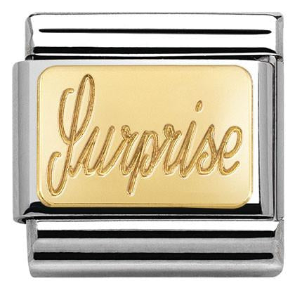 030121/29 Classic ENGRAVED SIGNS,S/steel,18k gold Surprise