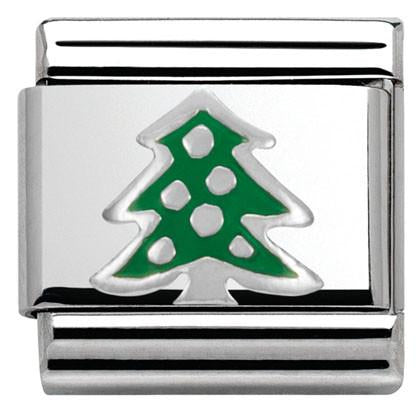 330204/08 Classic CHRISTMAS S/Steel.enamel,Silver 925 Christmas Tree