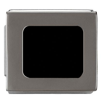 Composable Ikons SYMBOLS in gun stainless steel and enamel (02_Rectangular plate full BLACK)