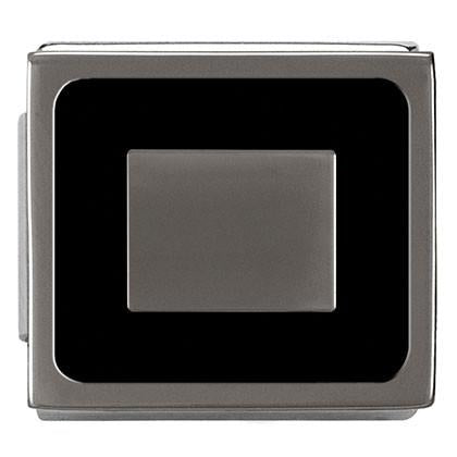 Composable Ikons SYMBOLS in gun stainless steel and enamel (01_Rectangular plate frame BLACK)