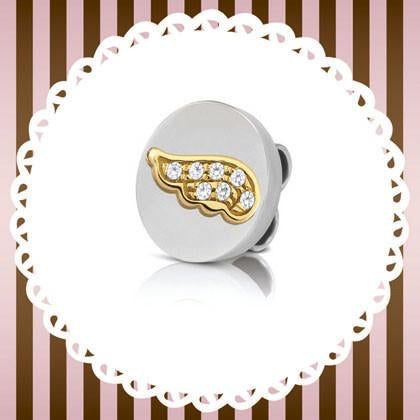 MYBONBONS steel plate? cubic z. 18k gold and SYMBOLS (041_WHITE wing)