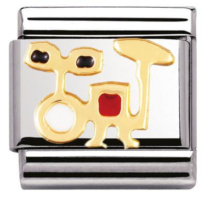 030221/09D Classic S/steel enamel,18k gold Drums