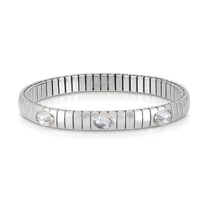 043470/010 Extension XTE stainless steel and sterling silver and 3 FACETED stones bracelet (010_White)