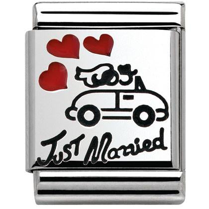 332203/06 BIG Link with Enamel car and newlyweds (06_Just Married with a car)
