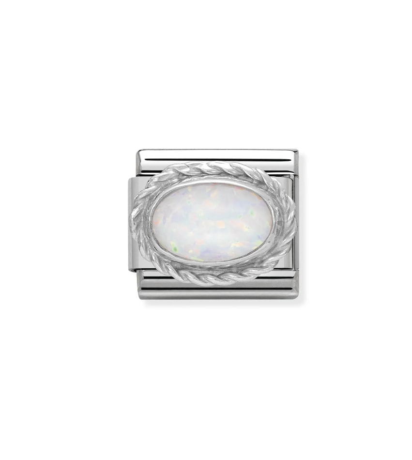 330503/07 Classic Shine Oval White Opal Link