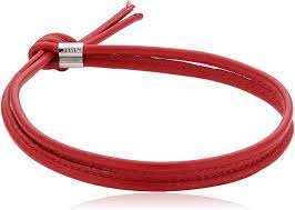 BON BON bracelet in leather and st. steel (002_Red) 065088/002