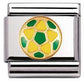 030204/44 Classic sport FOOTBALL YELLOW and GREEN,S/Steel, enamel,18k gold